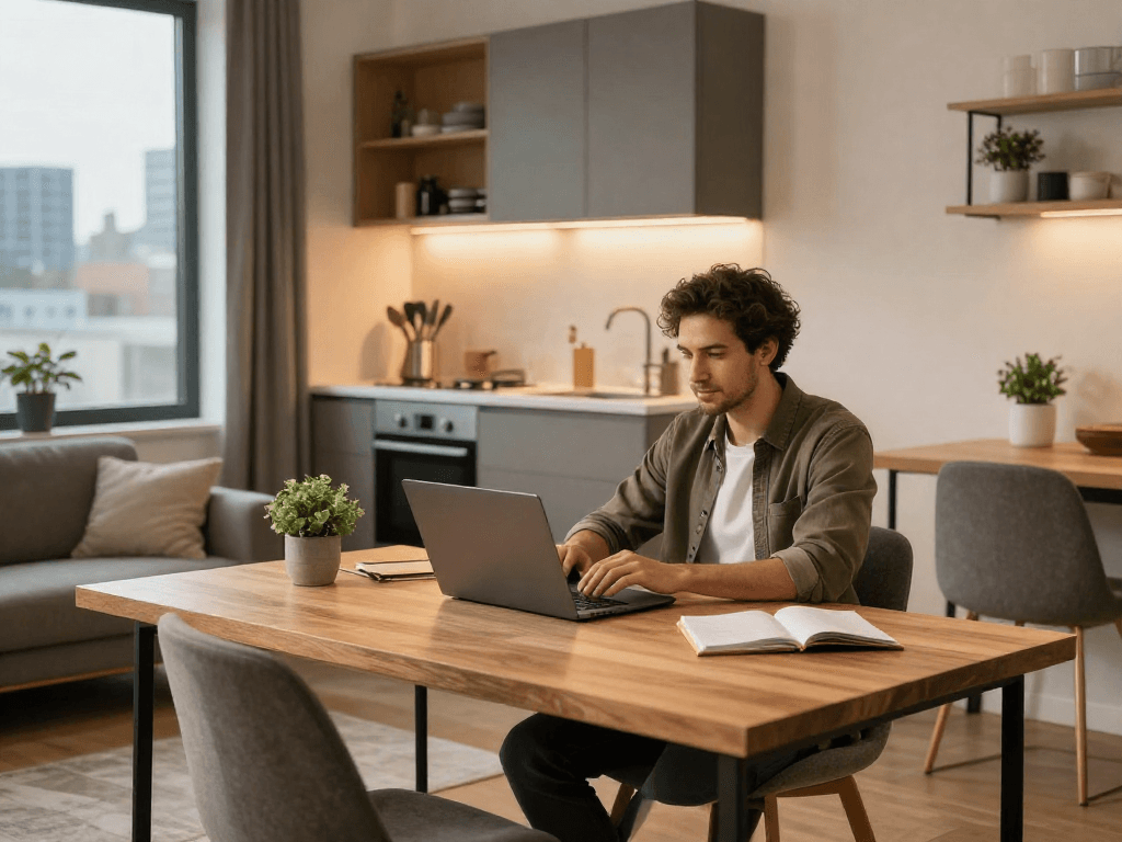 Komfortables Monteurzimmer in Hannover, ideal für monteurezimmer mieten hannover mit voll ausgestatteter Küche und warmem Ambiente.