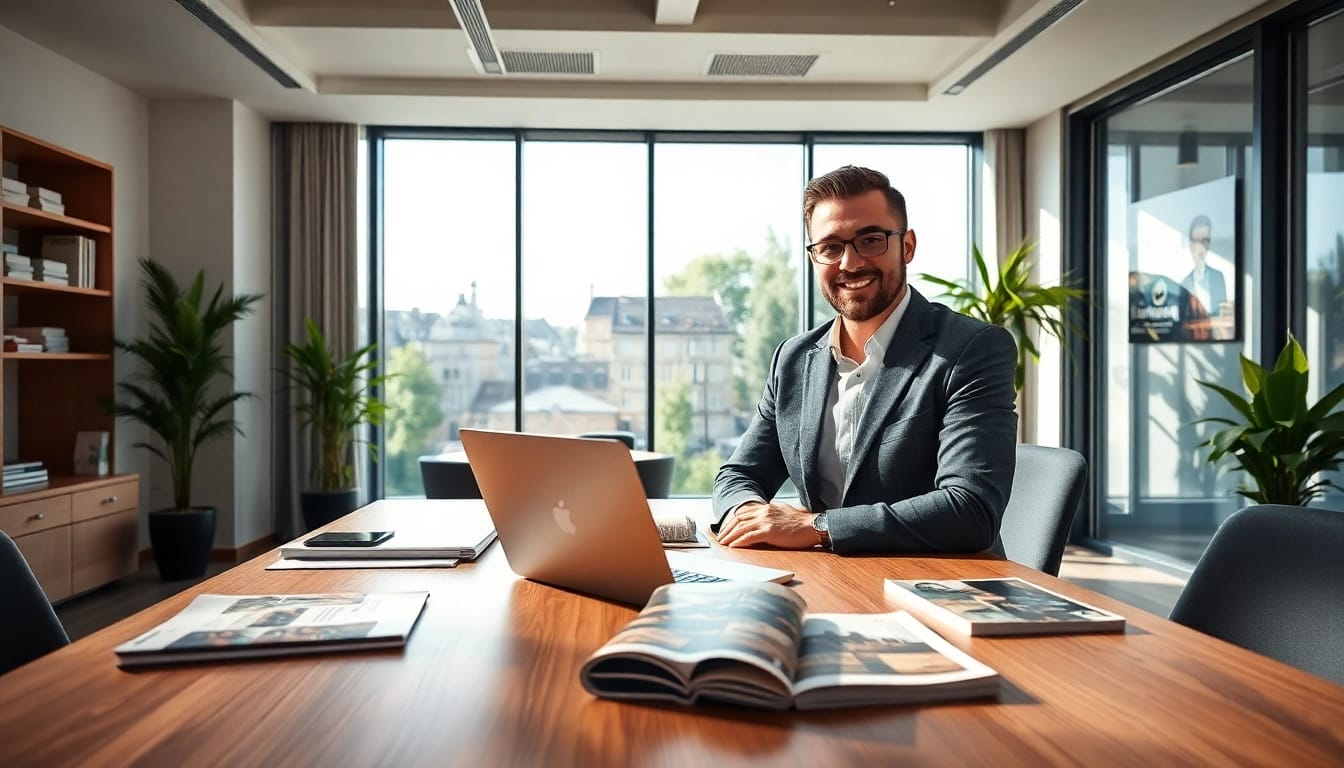 Immobilienmakler Frankfurt Eckenheim präsentiert professionelle Dienstleistungen in modernem Büro.