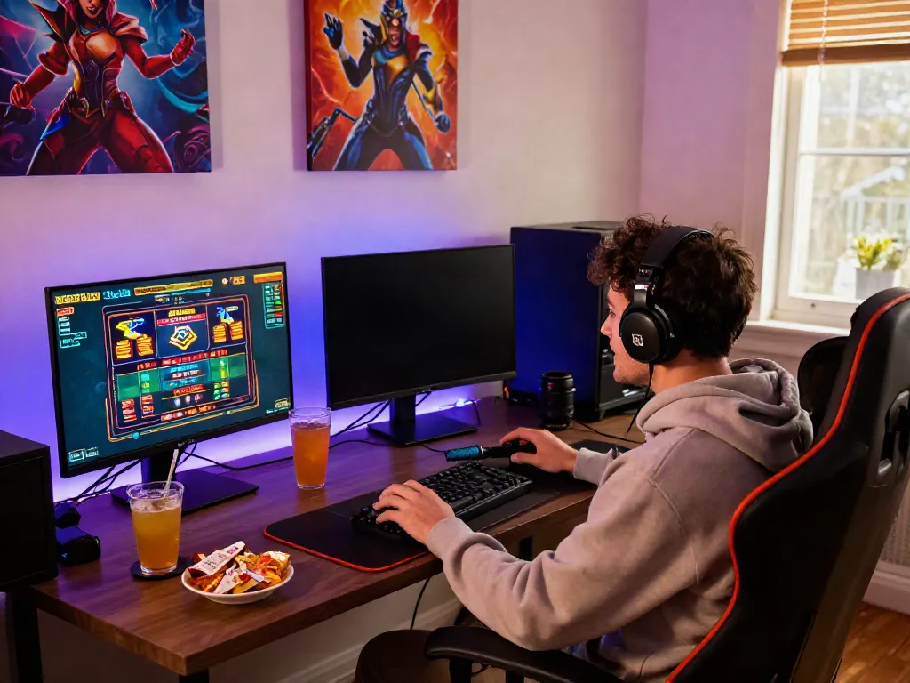 Player enjoying sv88 online gaming in an energetic home setup.