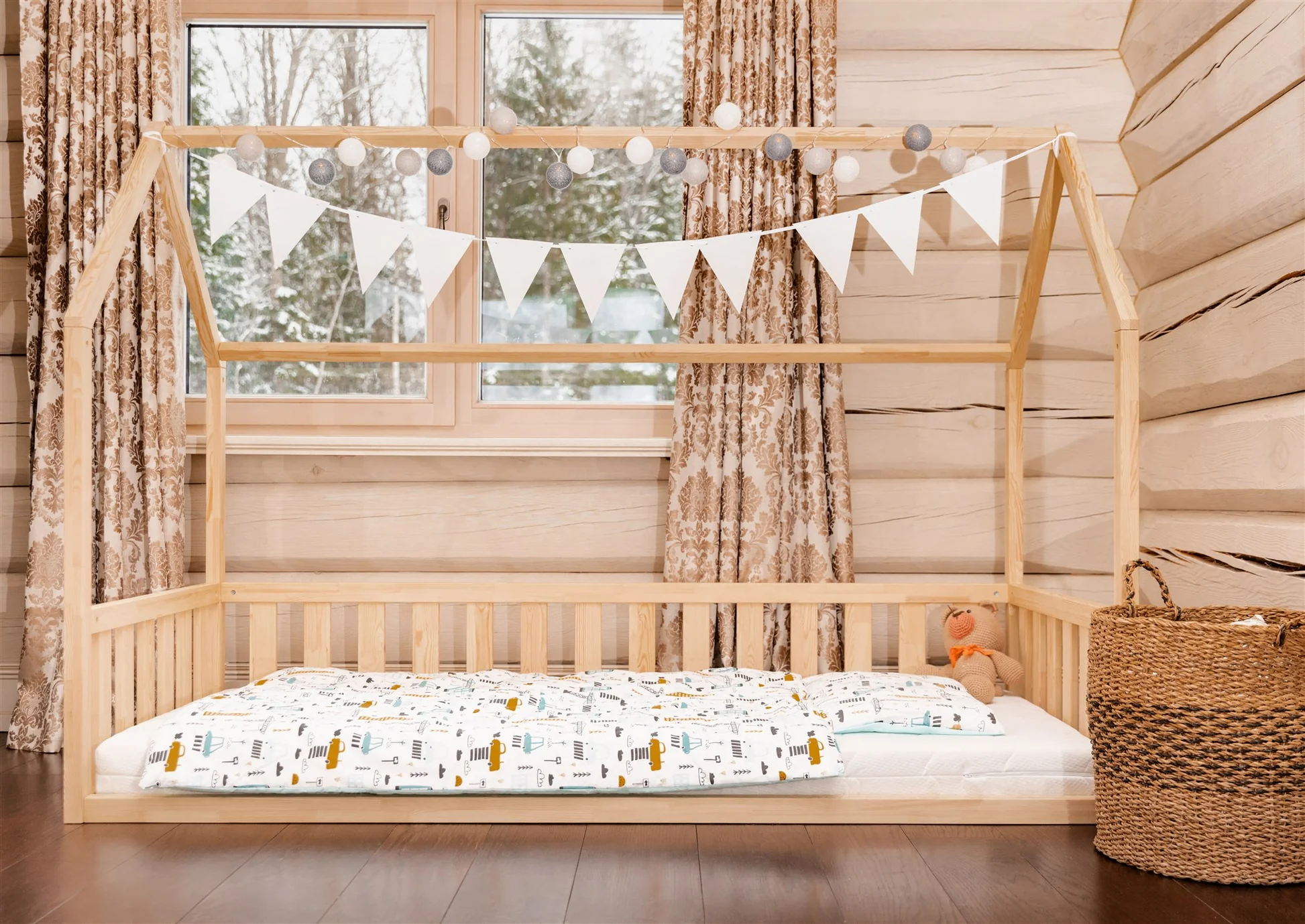 Bodenbett 140x200 von TiCAA – Ideal für Geschwister