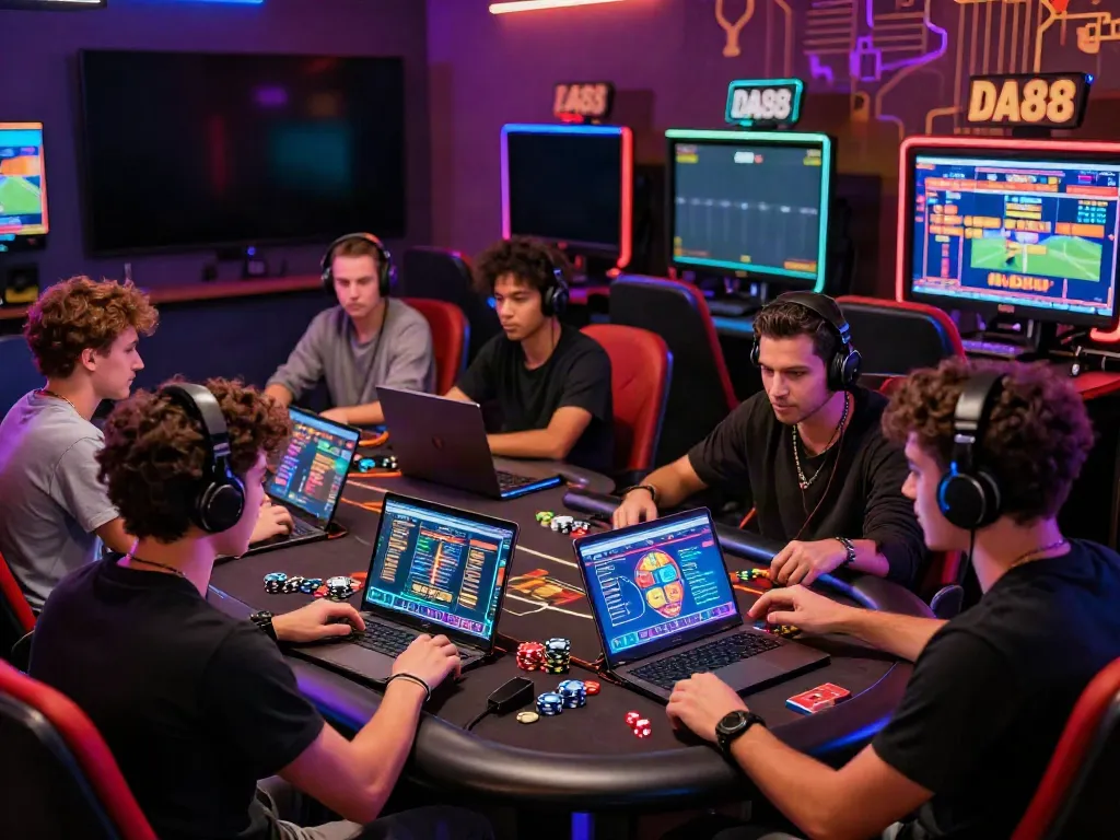 Exciting DA88 online gaming environment with players enjoying casino games and promotions.