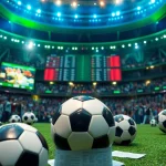 Dynamic digital landscape showcasing Top trang cá cược bóng đá with betting interfaces and live sports.